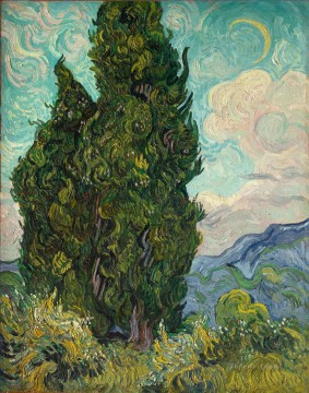 Dos cipreses 2 Vincent van Gogh Pinturas al óleo
